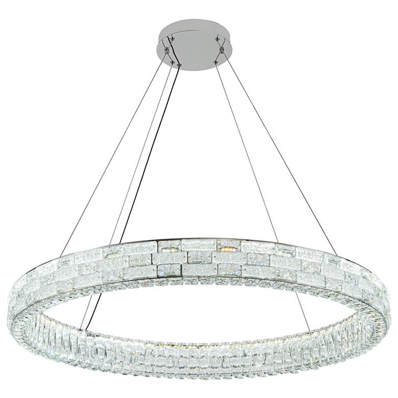 Image 6 Elegance 39.37" Wide Polished Nickel Chandelier w/ Crystal Shade more views