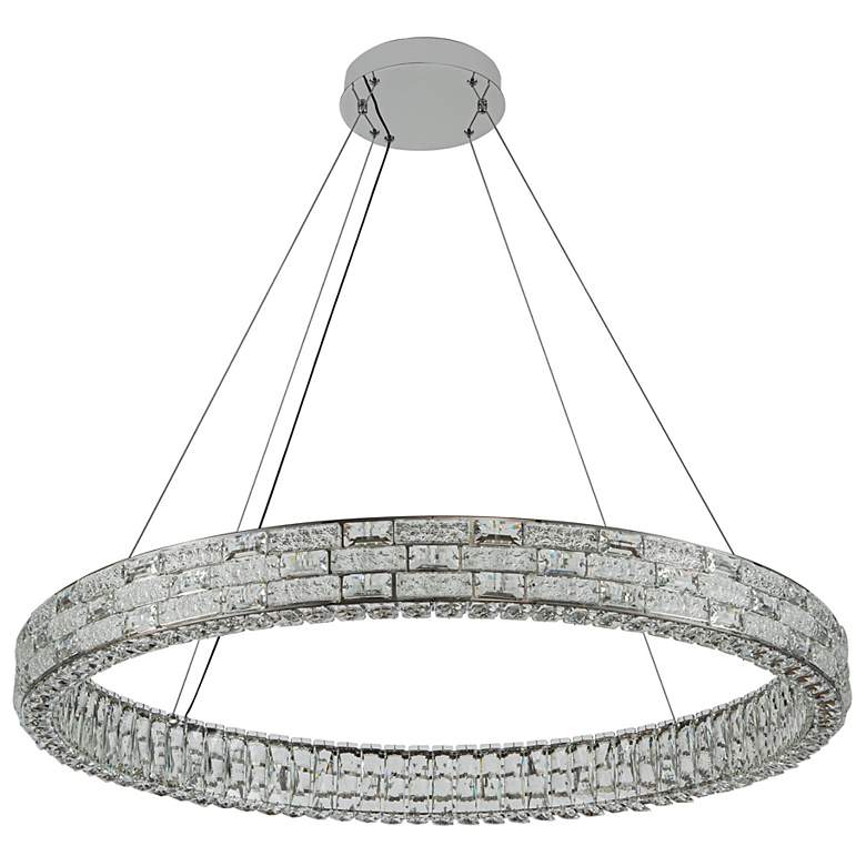 Image 7 Elegance 39.37" Wide Polished Nickel Chandelier w/ Crystal Shade more views