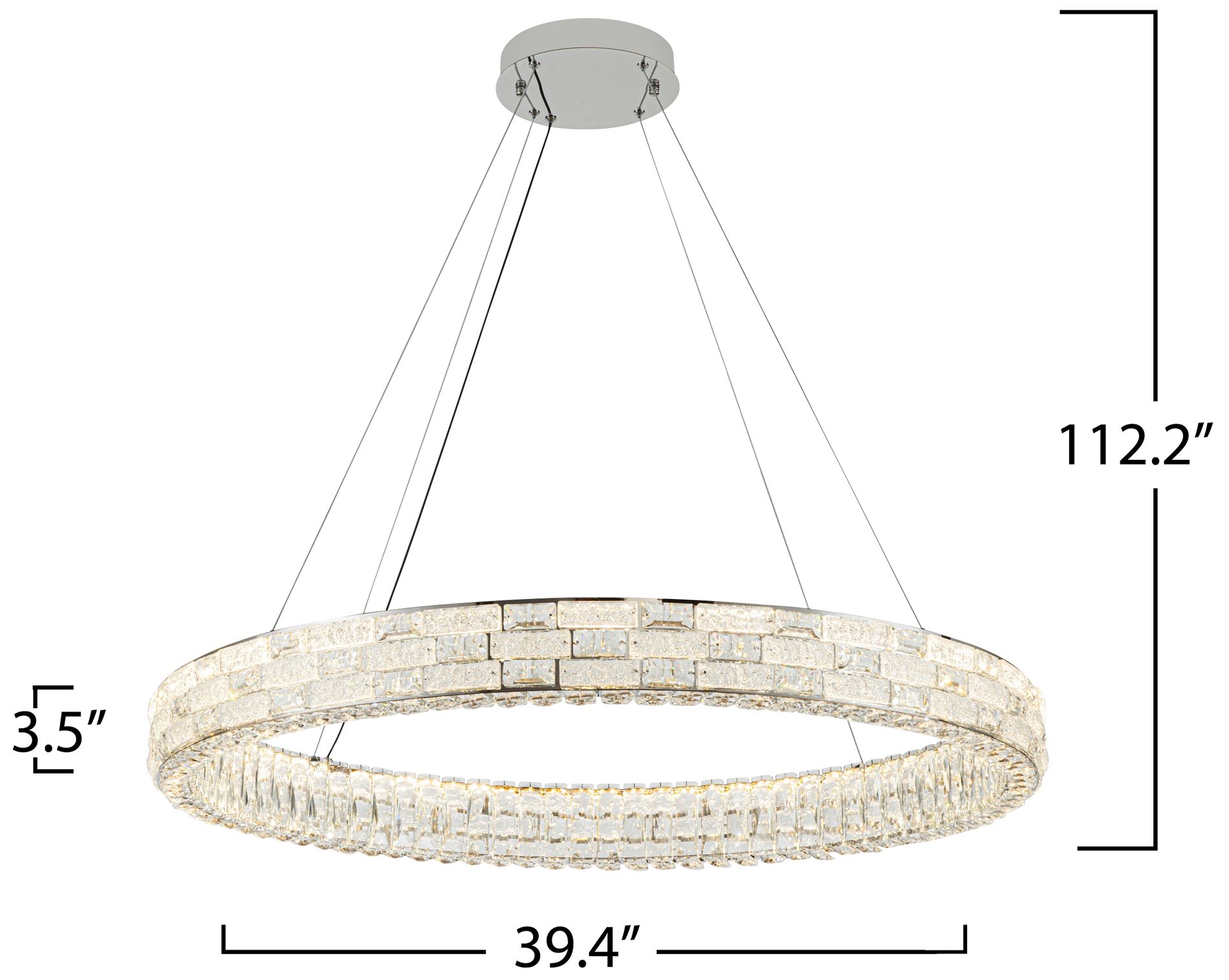 Elegance 39 1/2" Wide Polished Nickel Crystal LED Chandelier