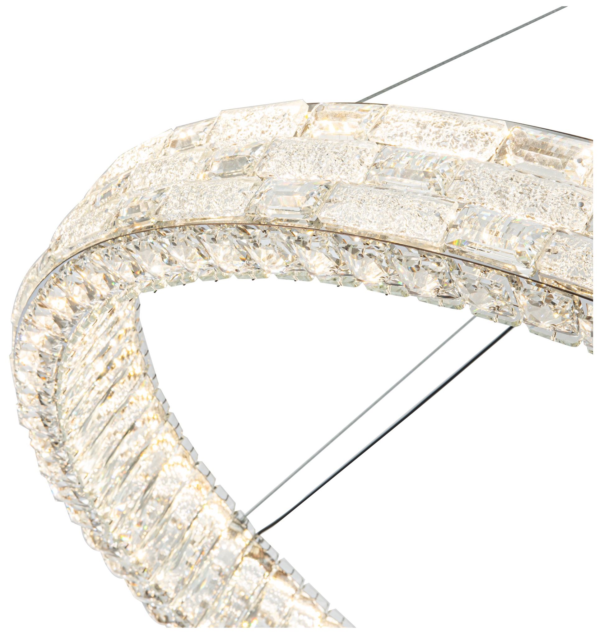 Elegance 39 1/2" Wide Polished Nickel Crystal LED Chandelier