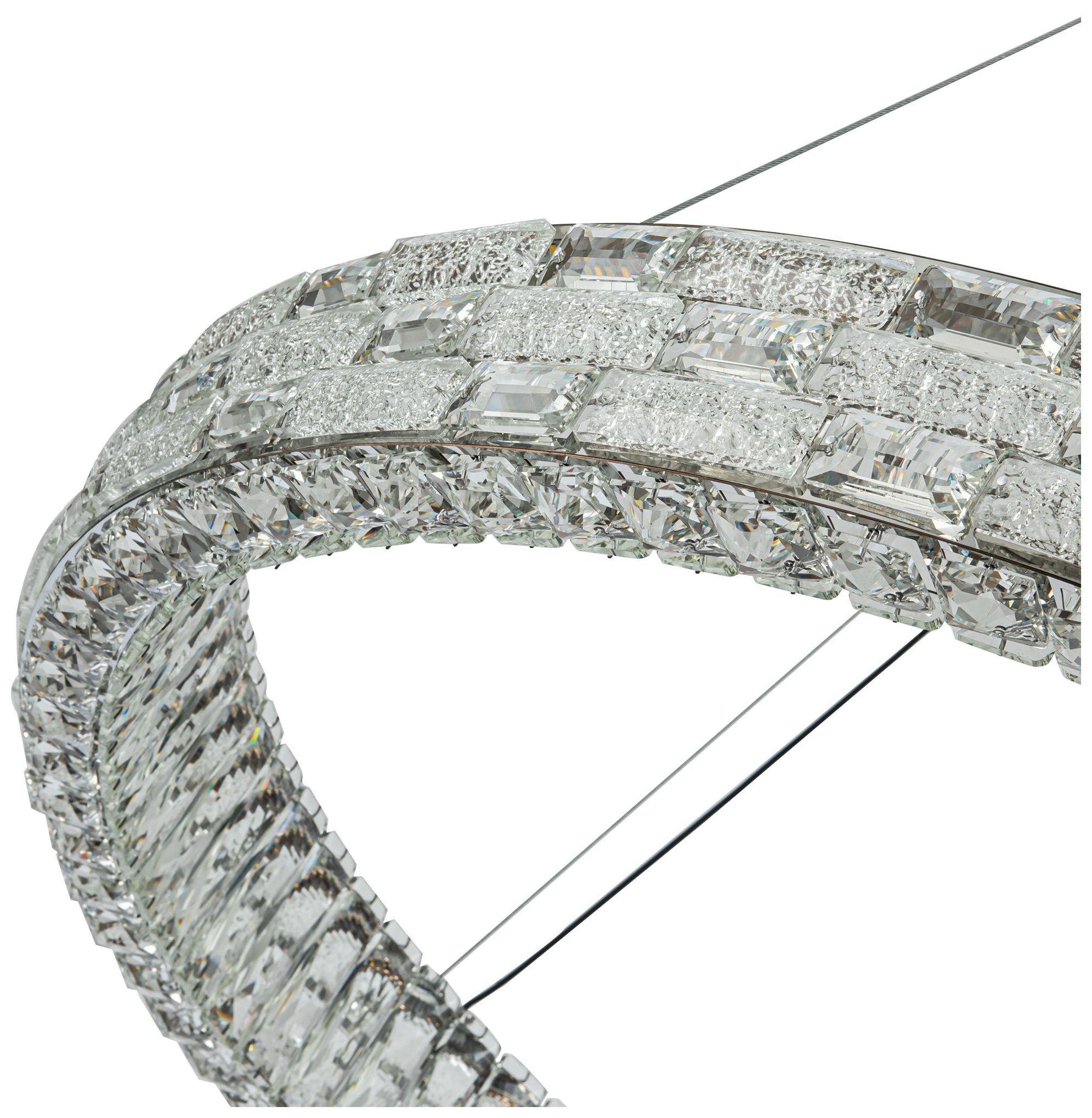 Elegance 39 1/2" Wide Polished Nickel Crystal LED Chandelier