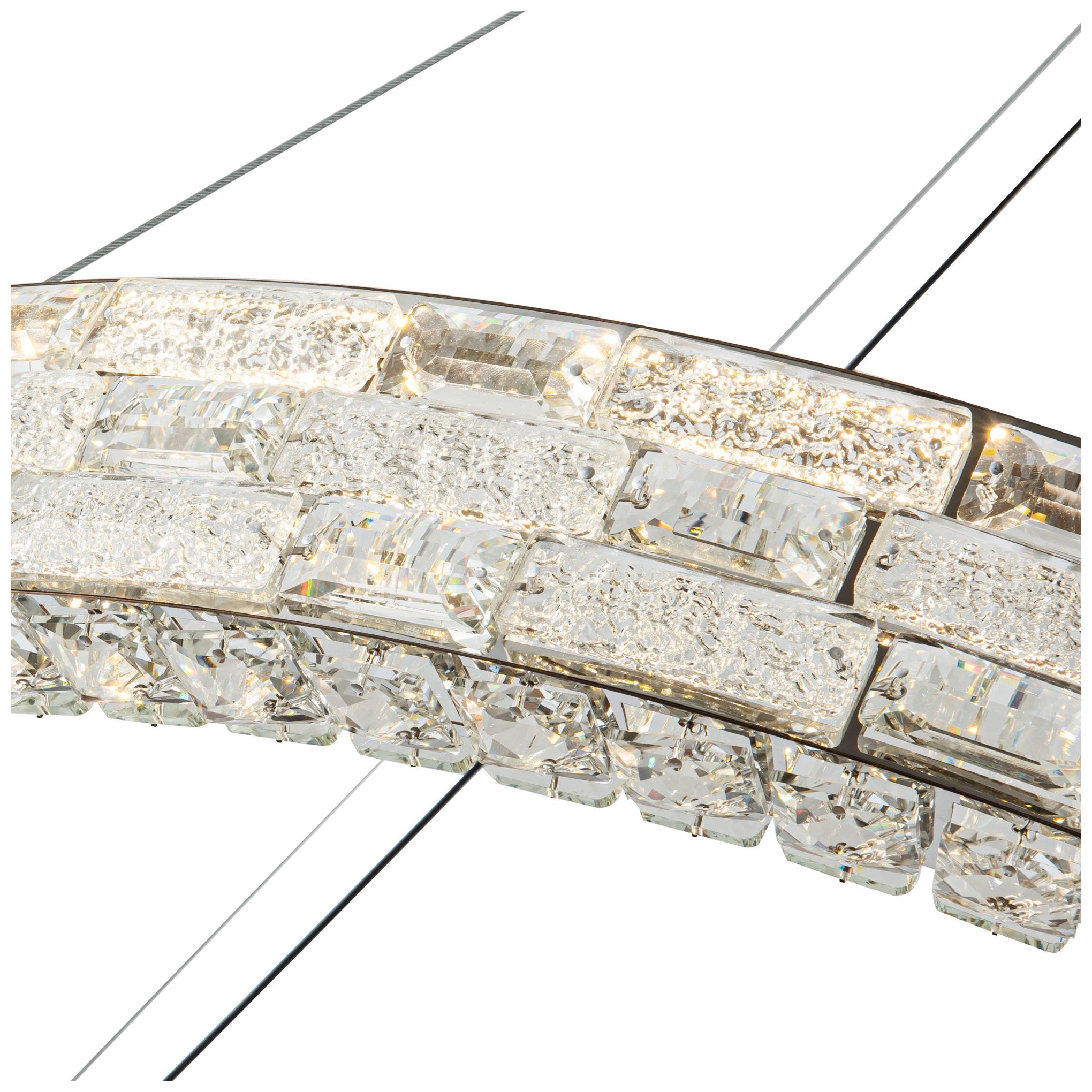 Elegance 39 1/2" Wide Polished Nickel Crystal LED Chandelier