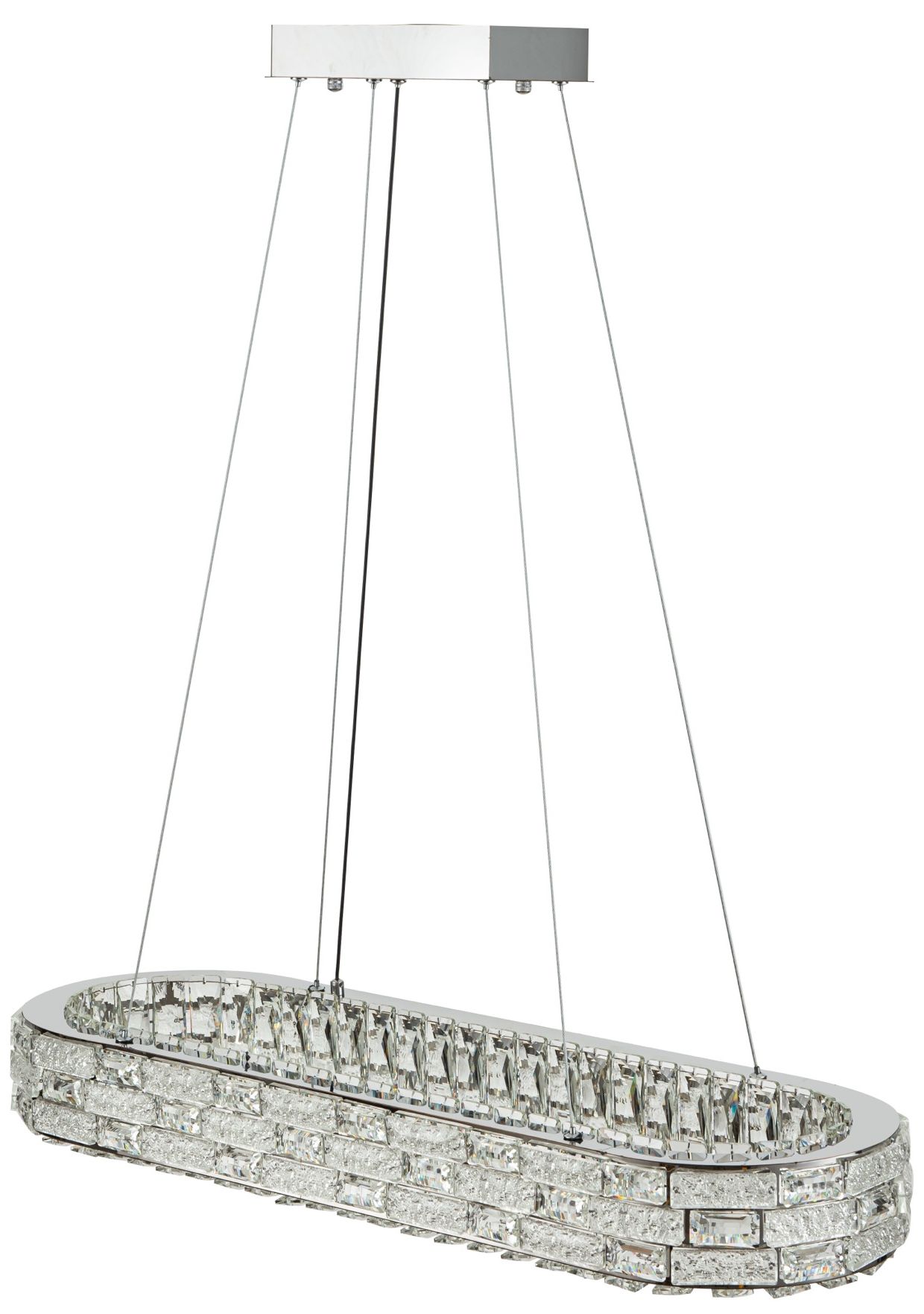 Image 2 Elegance 47 1/4"W Polished Nickel Crystal LED Island Pendant more views