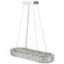 2_Elegance 47 1/4"W Polished Nickel Crystal LED Island Pendant more views