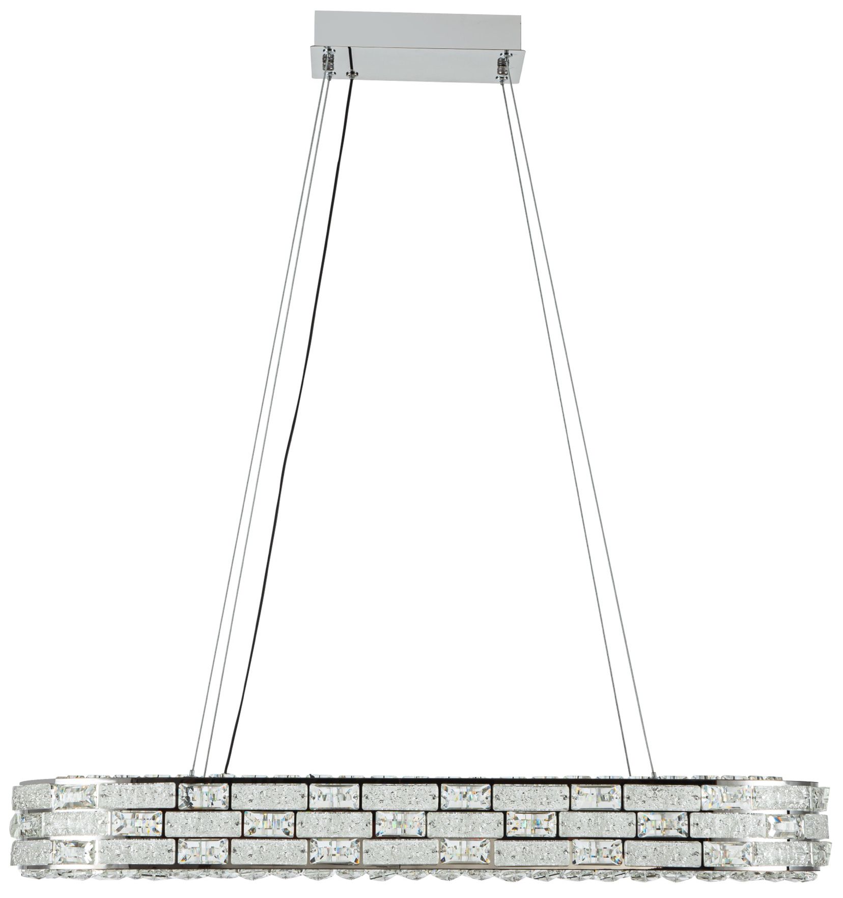Image 3 Elegance 47 1/4"W Polished Nickel Crystal LED Island Pendant more views
