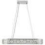 3_Elegance 47 1/4"W Polished Nickel Crystal LED Island Pendant more views
