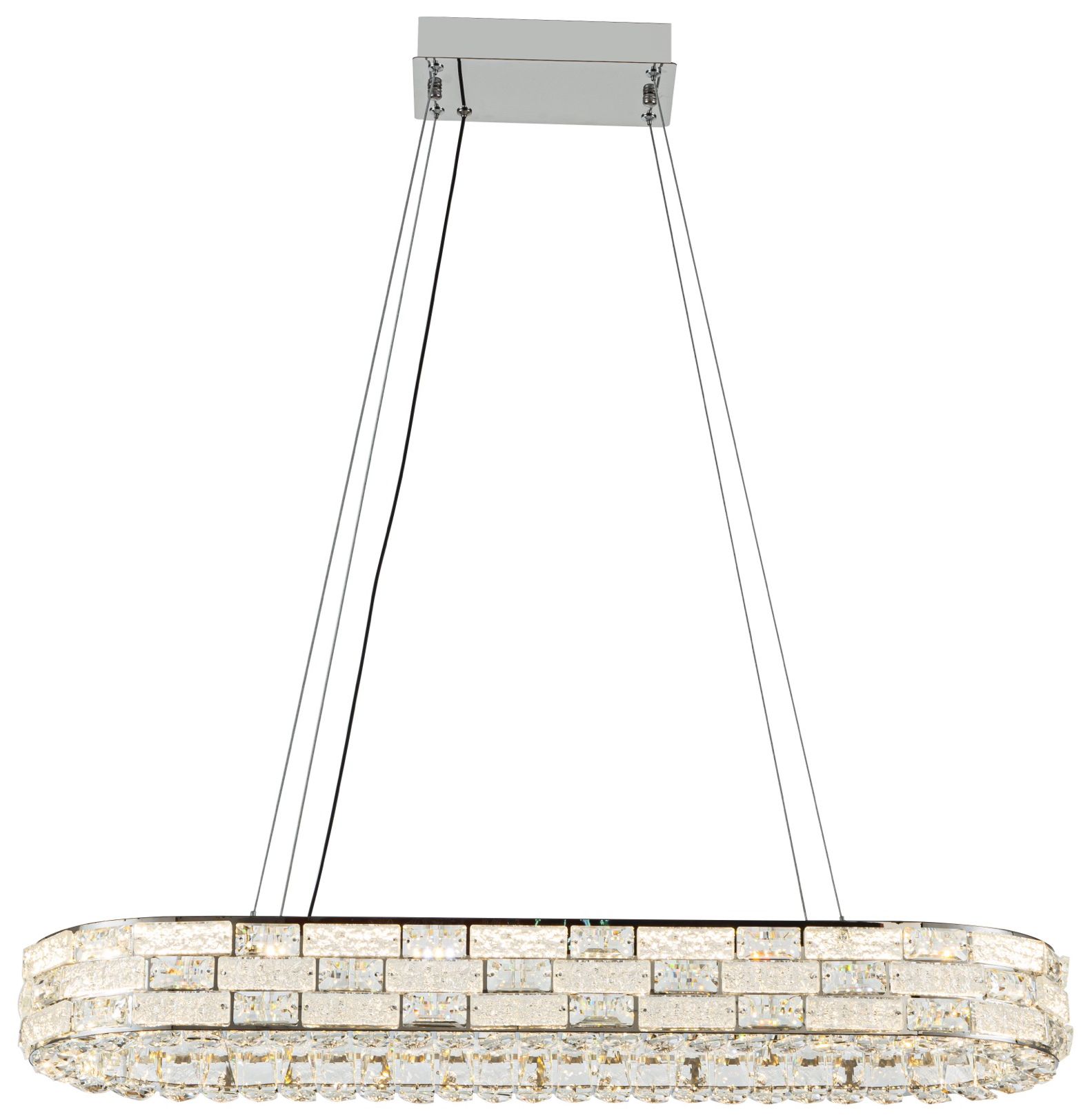 Image 4 Elegance 47 1/4"W Polished Nickel Crystal LED Island Pendant more views