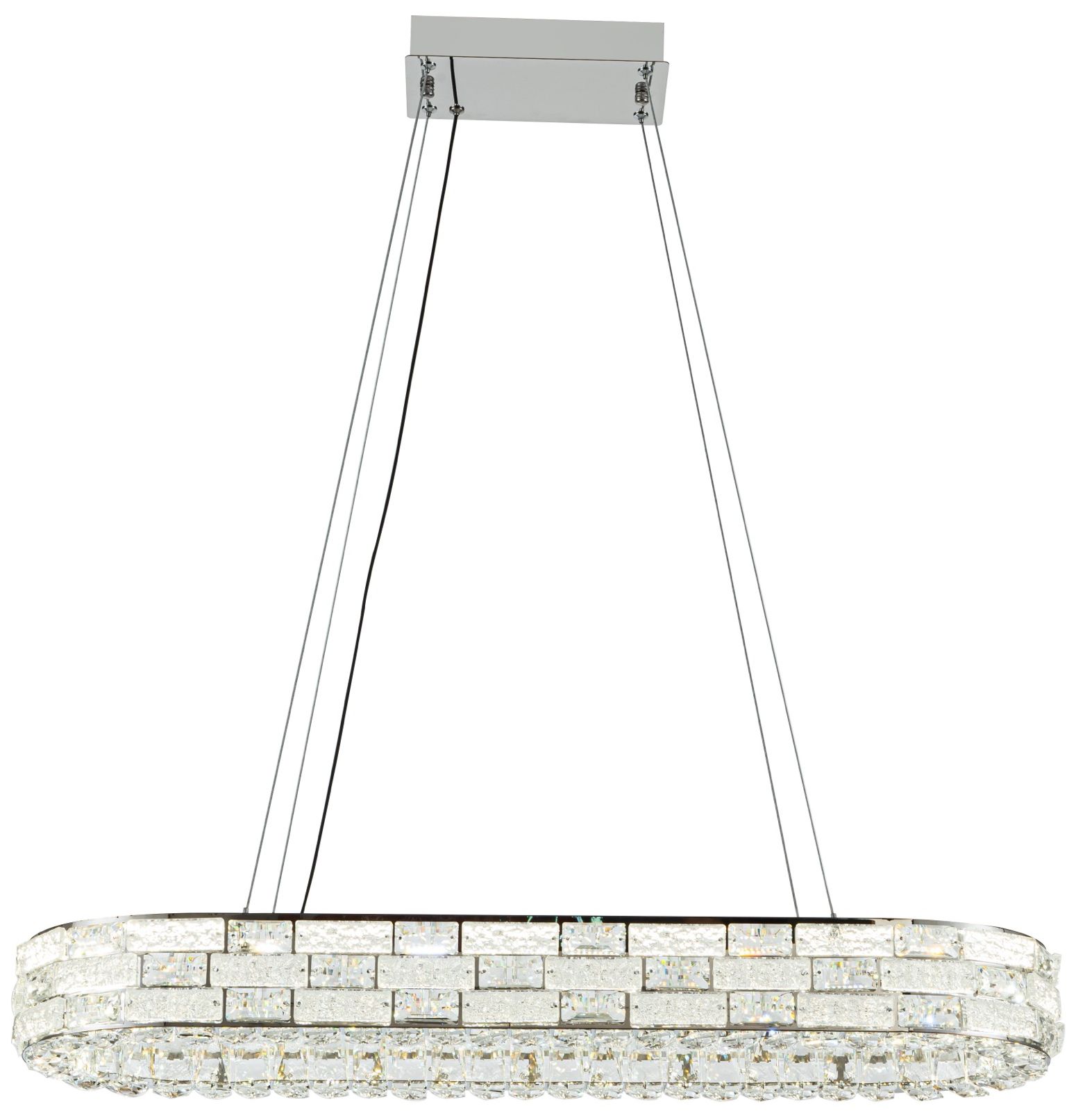 Image 5 Elegance 47 1/4"W Polished Nickel Crystal LED Island Pendant more views