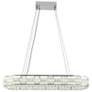 5_Elegance 47 1/4"W Polished Nickel Crystal LED Island Pendant more views
