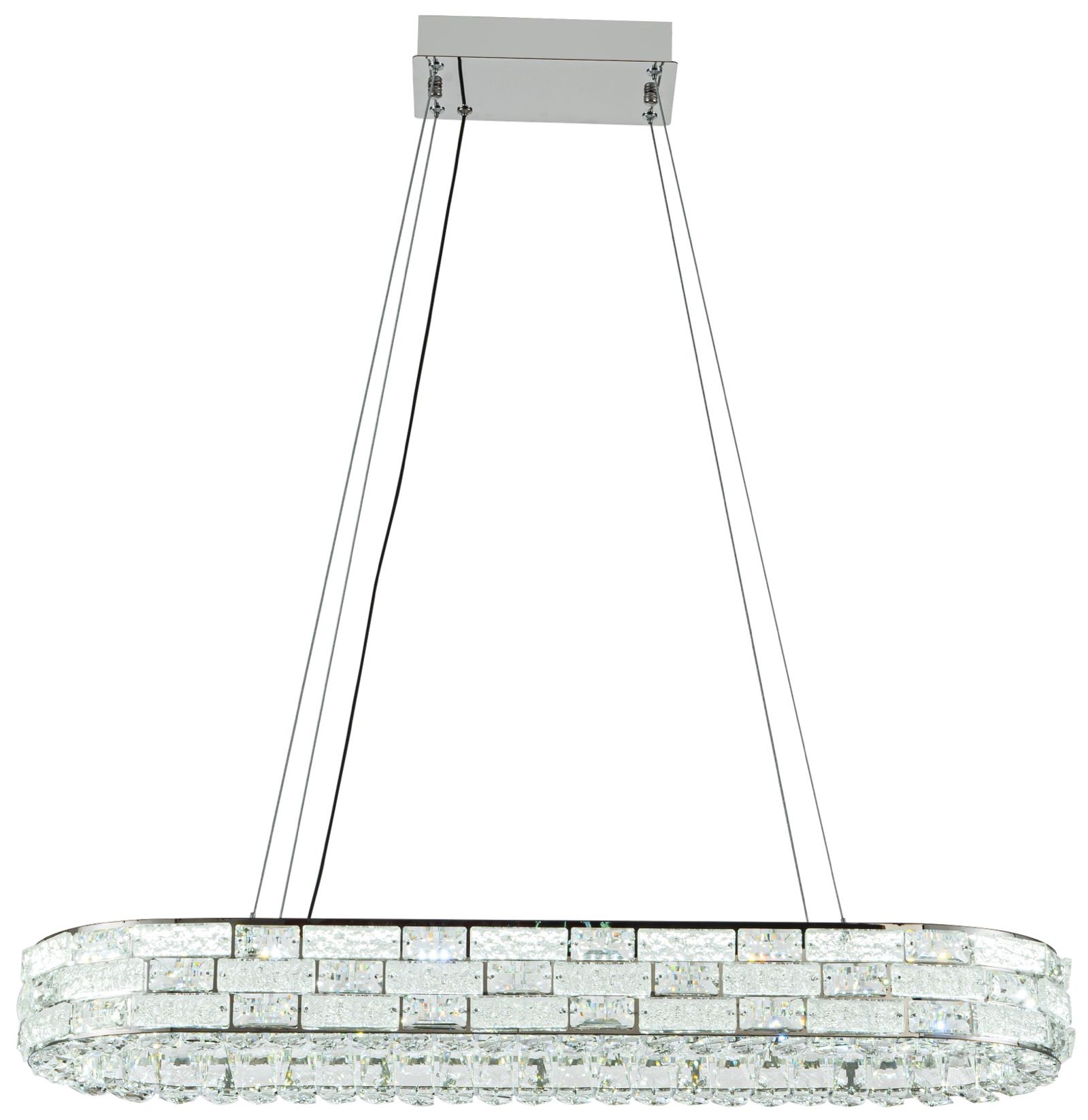 Image 6 Elegance 47 1/4"W Polished Nickel Crystal LED Island Pendant more views