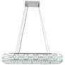 6_Elegance 47 1/4"W Polished Nickel Crystal LED Island Pendant more views