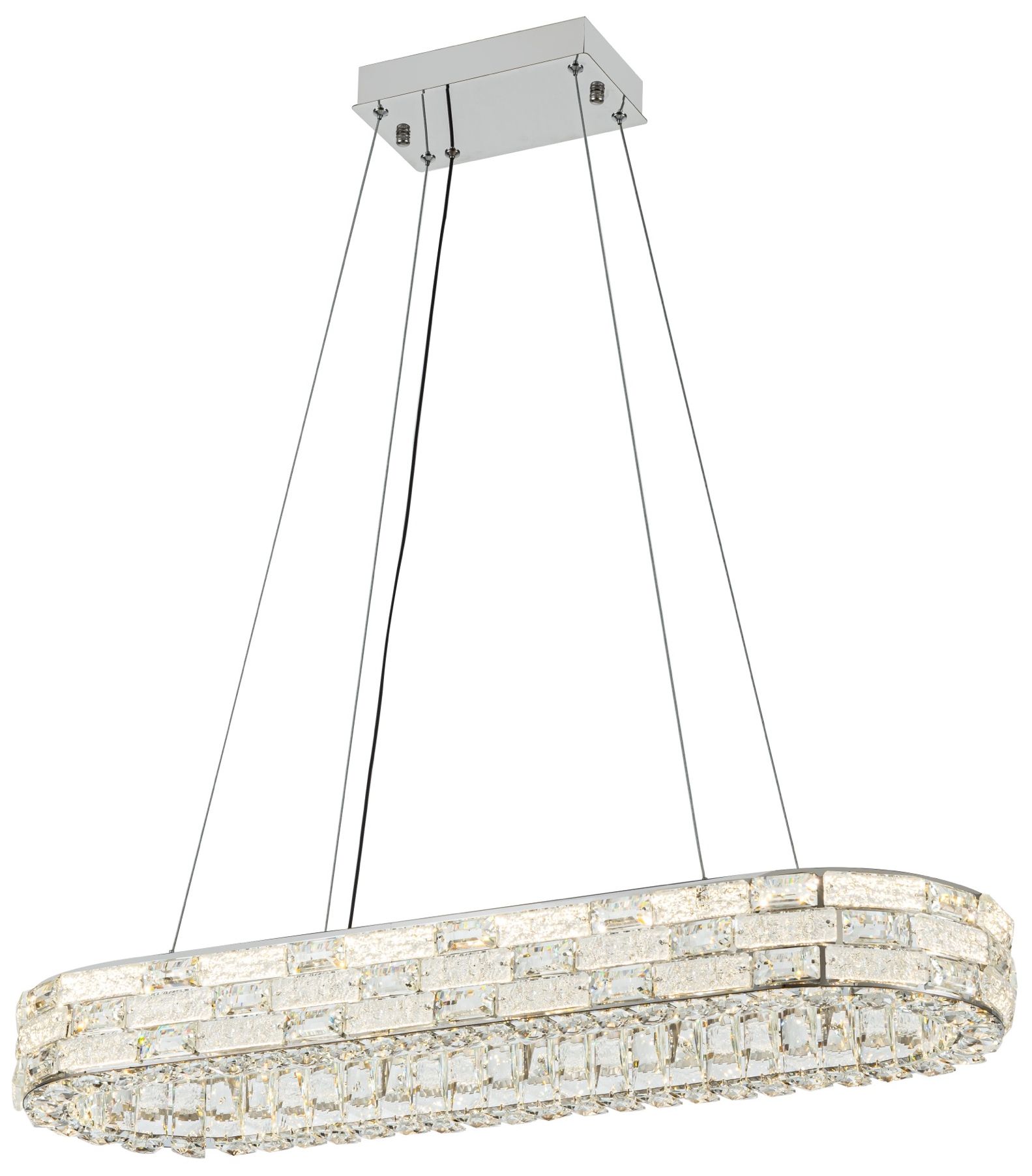 Image 7 Elegance 47 1/4"W Polished Nickel Crystal LED Island Pendant more views