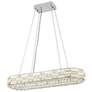 7_Elegance 47 1/4"W Polished Nickel Crystal LED Island Pendant more views