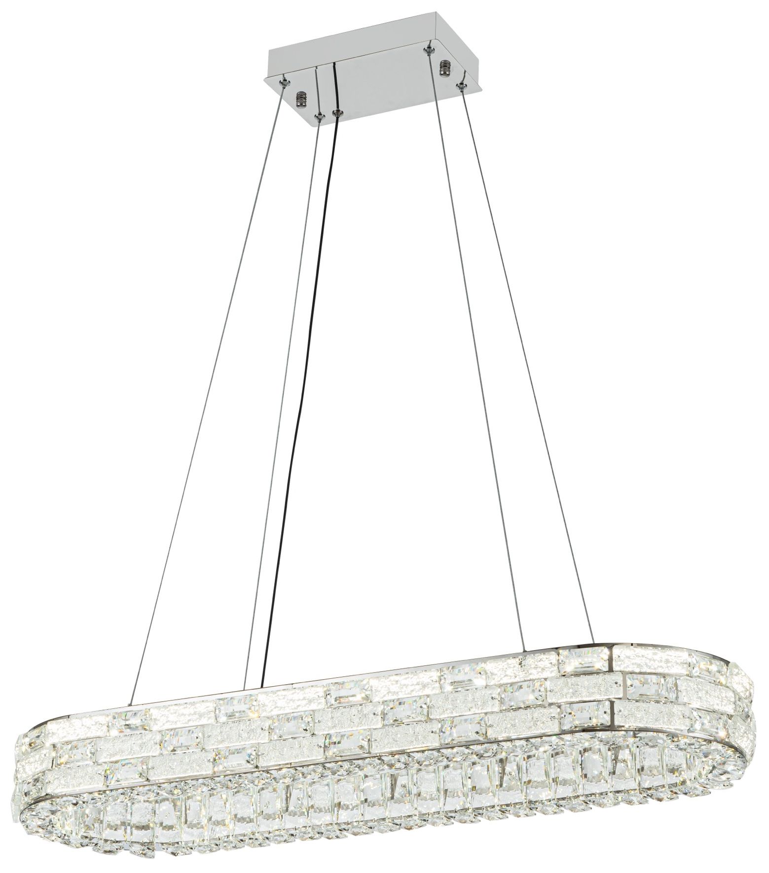 Elegance 47 1/4"W Polished Nickel Crystal LED Island Pendant