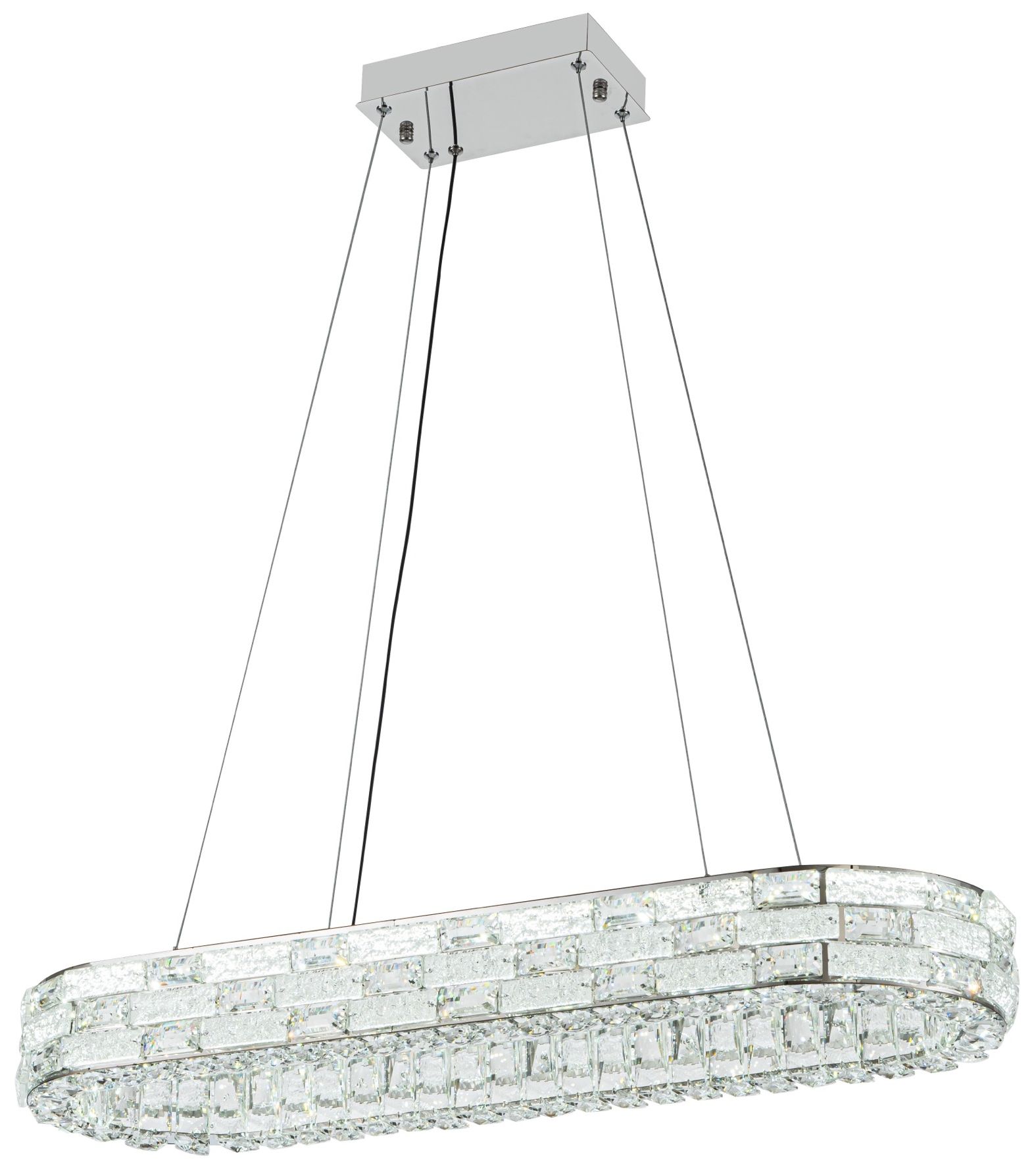 Elegance 47 1/4"W Polished Nickel Crystal LED Island Pendant