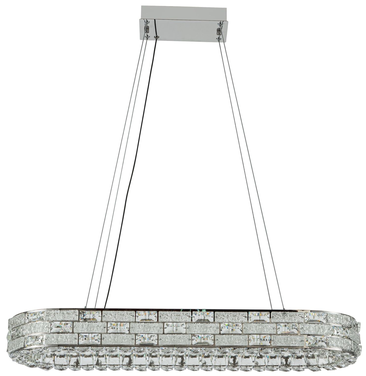 Elegance 47 1/4"W Polished Nickel Crystal LED Island Pendant