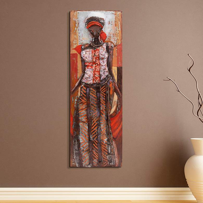 Image 2 Elegance 60" High Mixed Media Metal Dimensional Wall Art