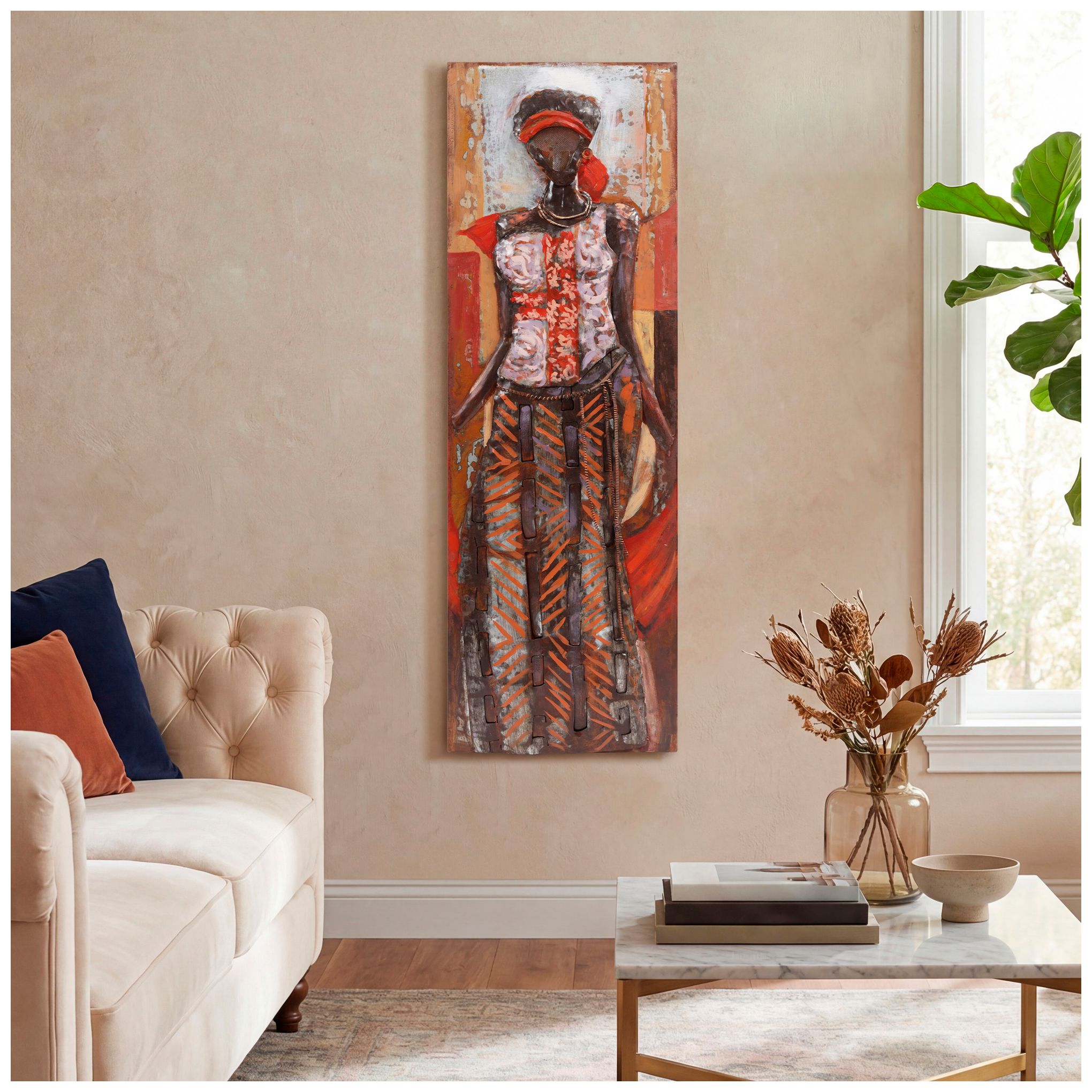 Image 7 Elegance 60" High Mixed Media Metal Dimensional Wall Art more views