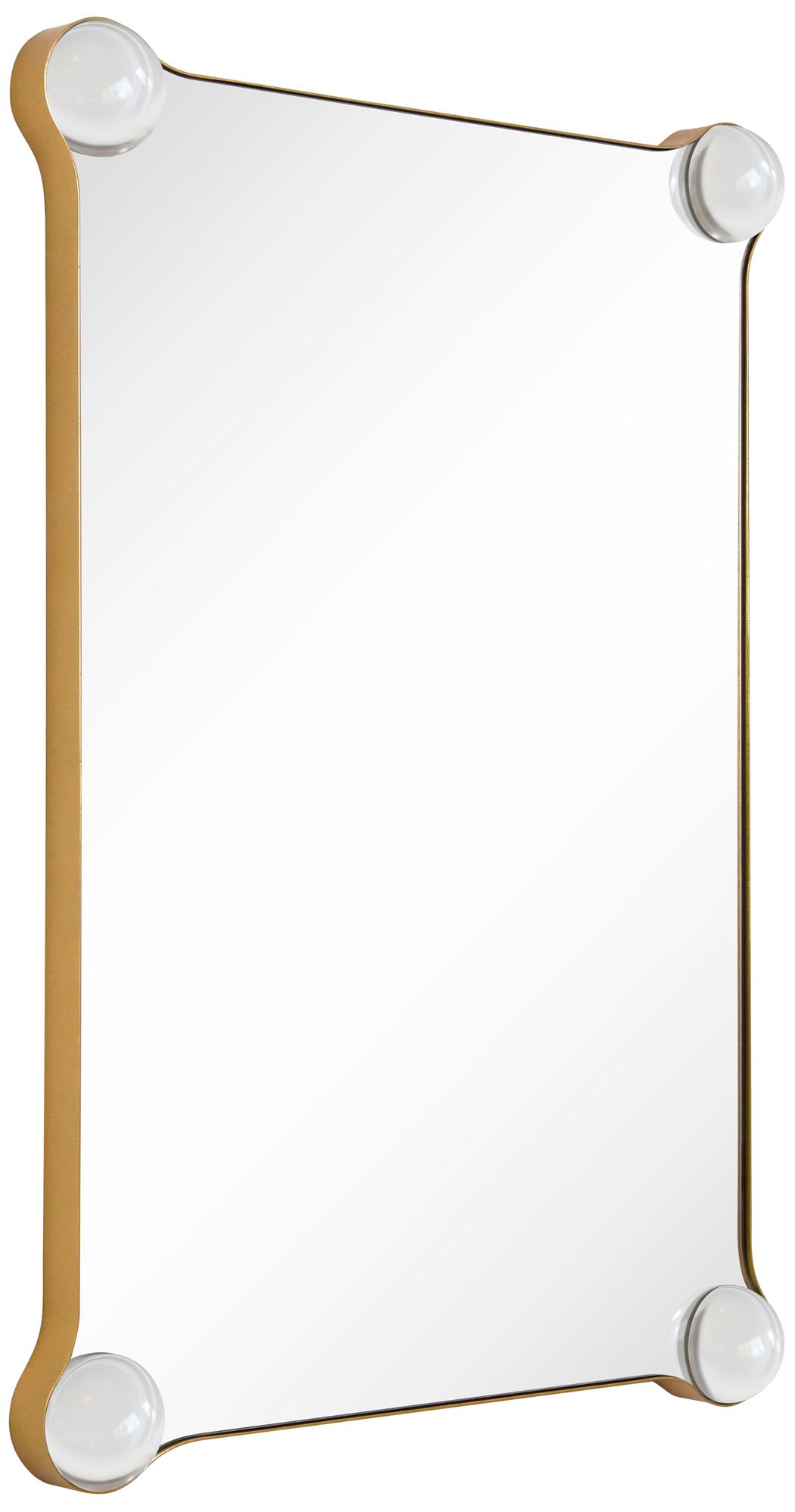 Image 2 Elegance Rectangular Wall Mirror with Half Sphere Corner more views