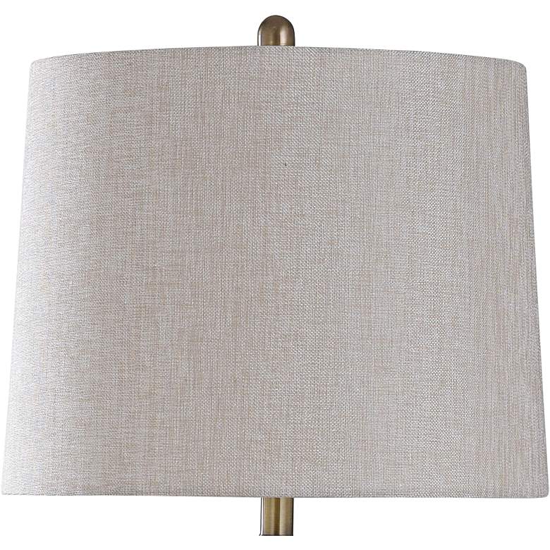 Image 2 Elegance Smoked Glass and Brushed Steel Metal Table Lamp more views