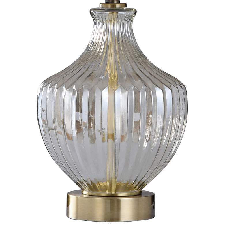 Image 3 Elegance Smoked Glass and Brushed Steel Metal Table Lamp more views
