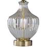 Elegance Smoked Glass and Brushed Steel Metal Table Lamp