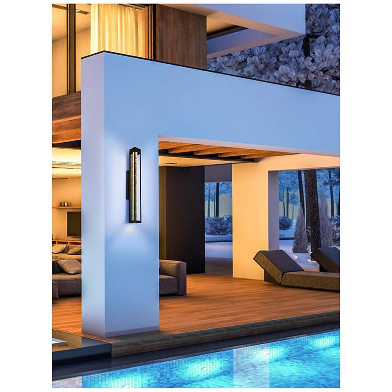 Image 2 Elegant Amaris 32 inch LED Outdoor Wall sconce in Black more views