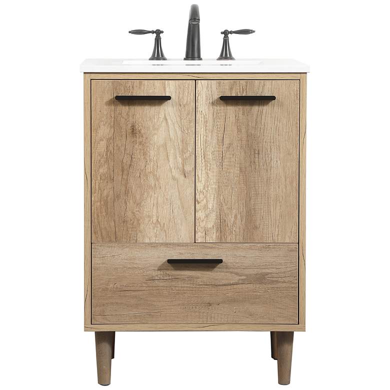 Image 1 Elegant Baldwin 24 In. Bathroom Vanity In Natural Oak