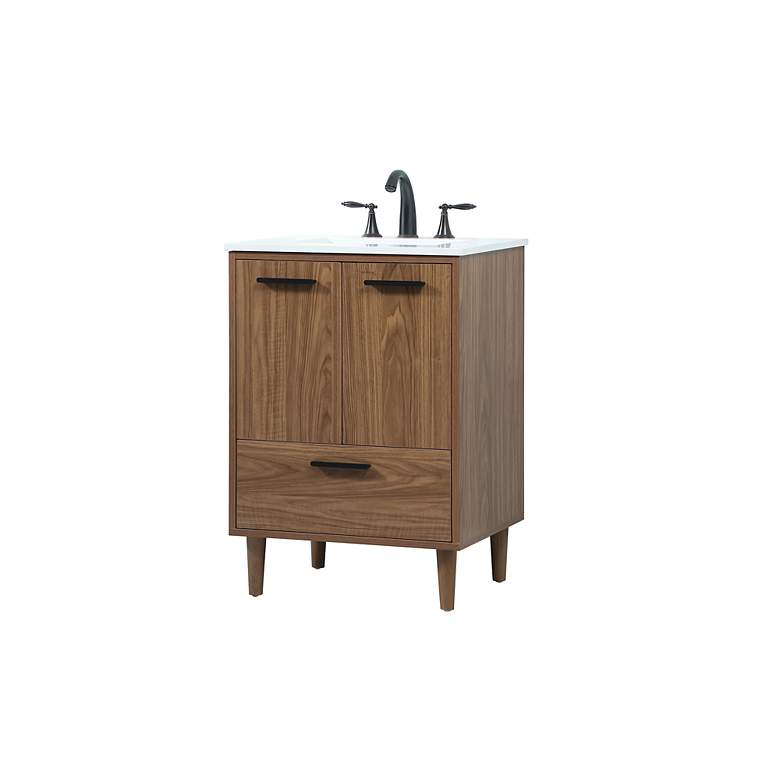 Image 3 Elegant Baldwin 24 In. Bathroom Vanity In Walnut Brown more views