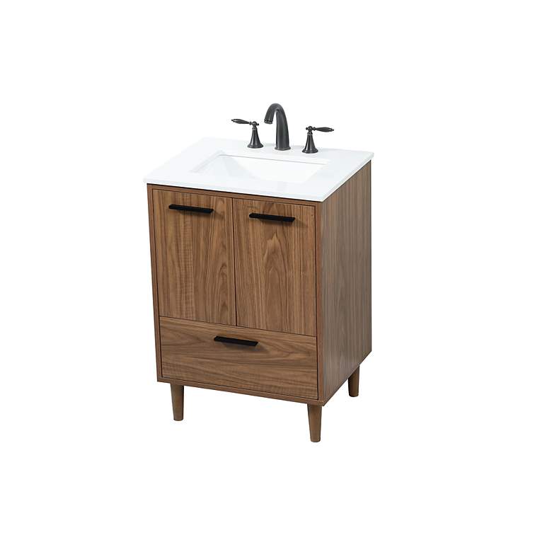 Image 4 Elegant Baldwin 24 In. Bathroom Vanity In Walnut Brown more views