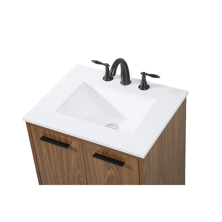 Image 6 Elegant Baldwin 24 In. Bathroom Vanity In Walnut Brown more views
