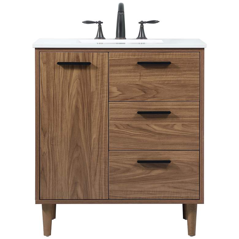 Image 1 Elegant Baldwin 30 In. Bathroom Vanity In Walnut Brown