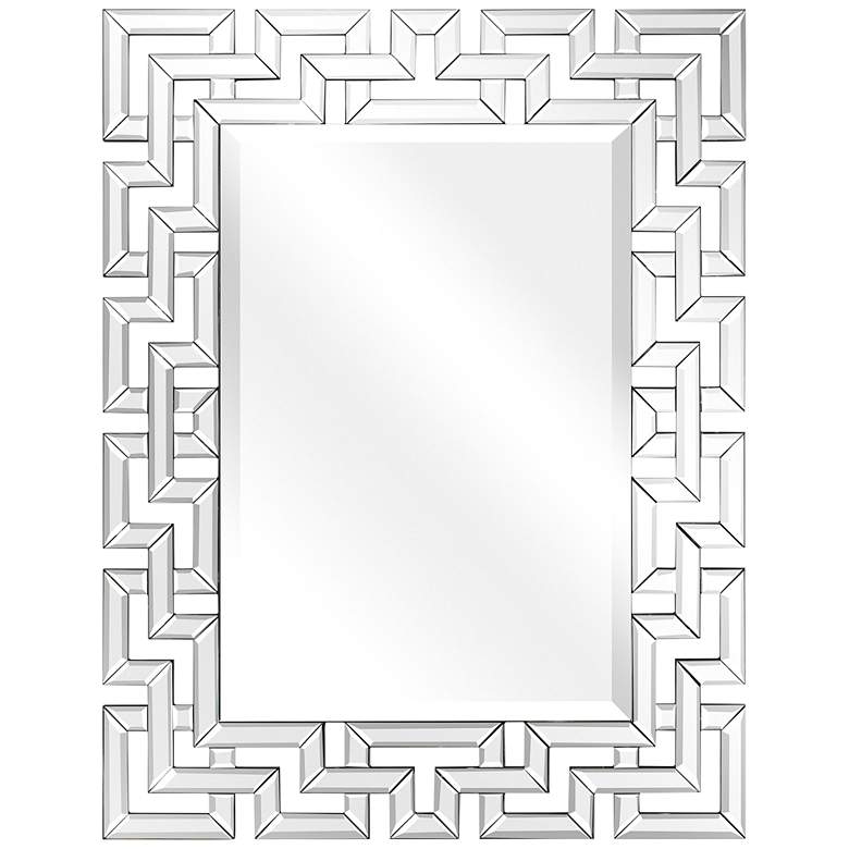 Image 2 Elegant Beveled Geometry 31 inch x 40 inch Decorative Wall Mirror
