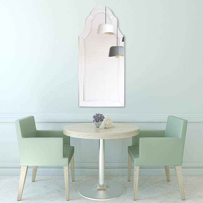 Image 5 Elegant Beveled I 20 inch x 44 inch Crowned Top Wall Mirror more views