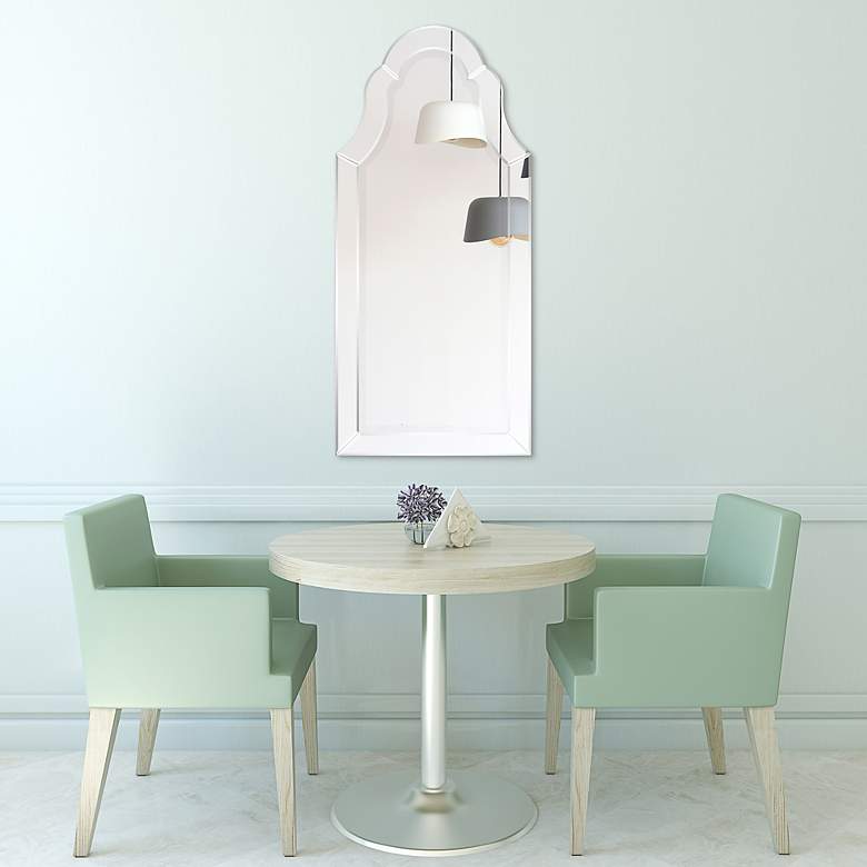 Image 5 Elegant Beveled I 20" x 44" Crowned Top Wall Mirror more views
