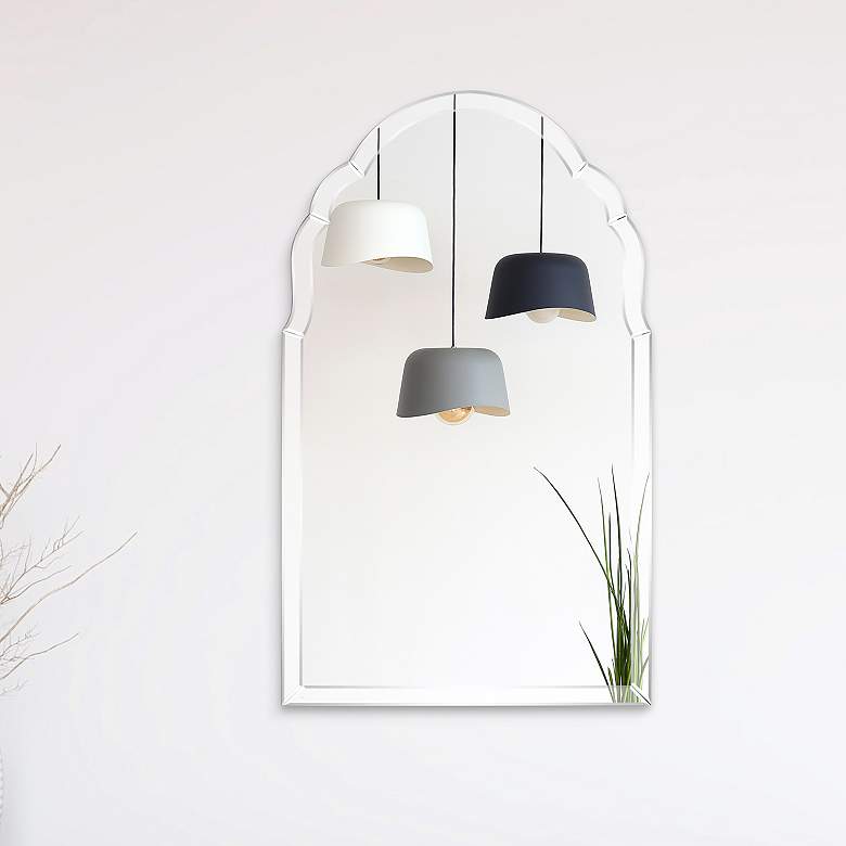 Image 1 Elegant Beveled II 24" x 40" Arched/Crowned Top Wall Mirror