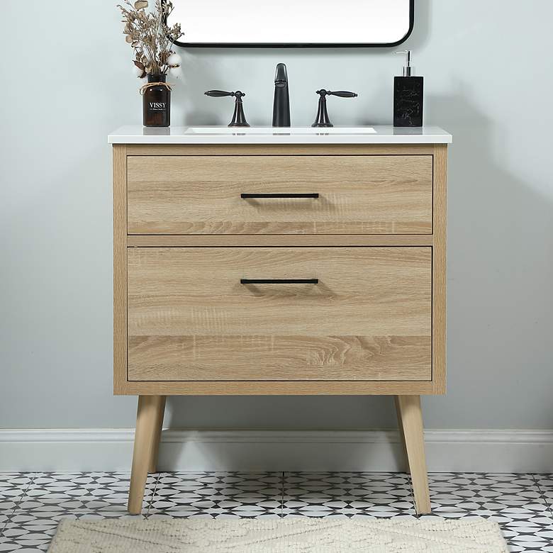 Image 1 Elegant Boise 30 In. Bathroom Vanity In Mango Wood