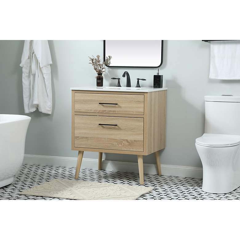 Image 3 Elegant Boise 30 In. Bathroom Vanity In Mango Wood more views