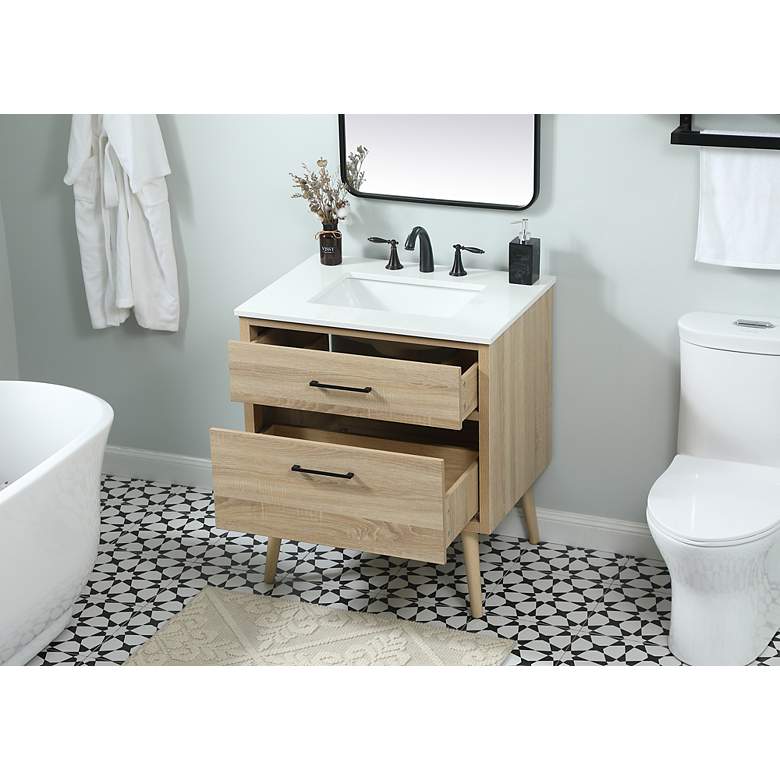 Image 4 Elegant Boise 30 In. Bathroom Vanity In Mango Wood more views