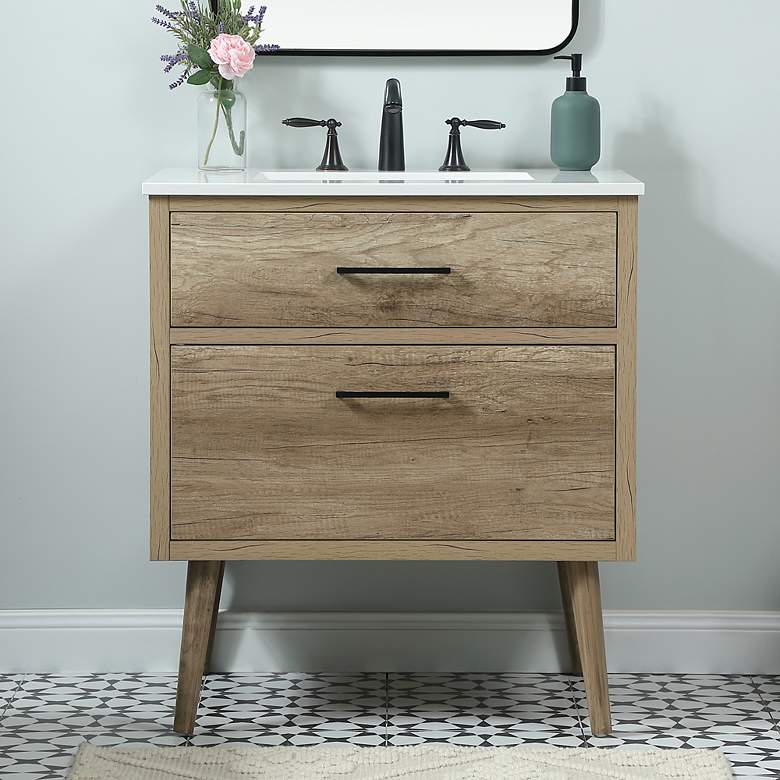 Image 1 Elegant Boise 30 In. Bathroom Vanity In Natural Oak