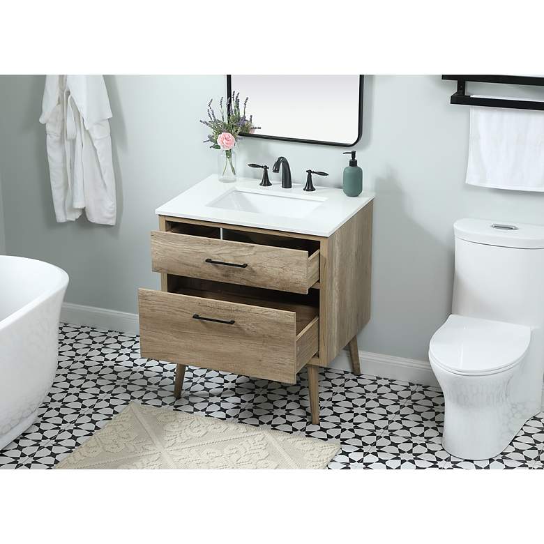 Image 4 Elegant Boise 30 In. Bathroom Vanity In Natural Oak more views