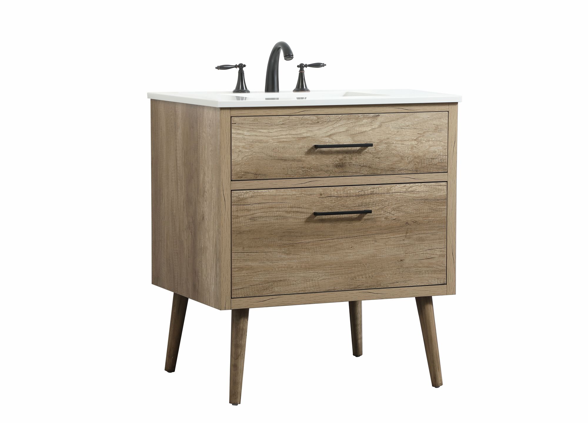 Elegant Boise 30 In. Bathroom Vanity In Natural Oak