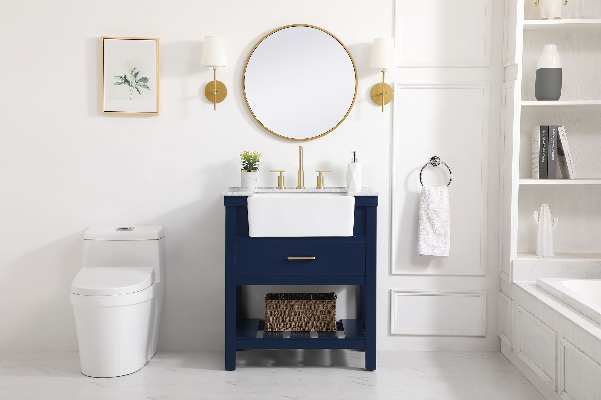 Elegant Clement 30 In. Bathroom Vanity In Blue