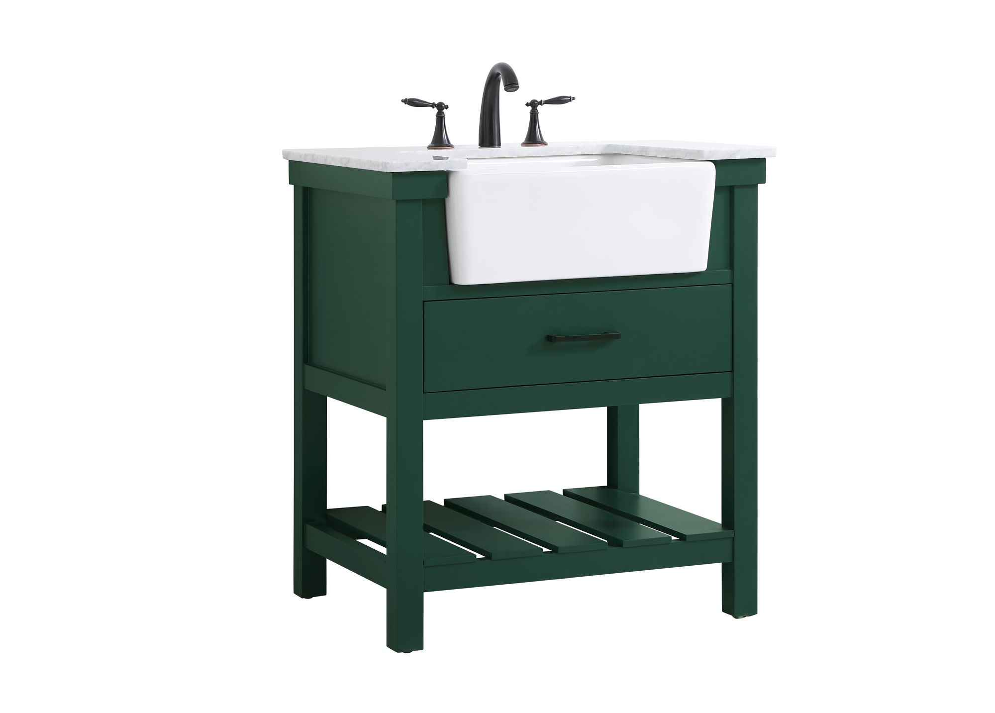 Elegant Clement 30 In. Bathroom Vanity In Green
