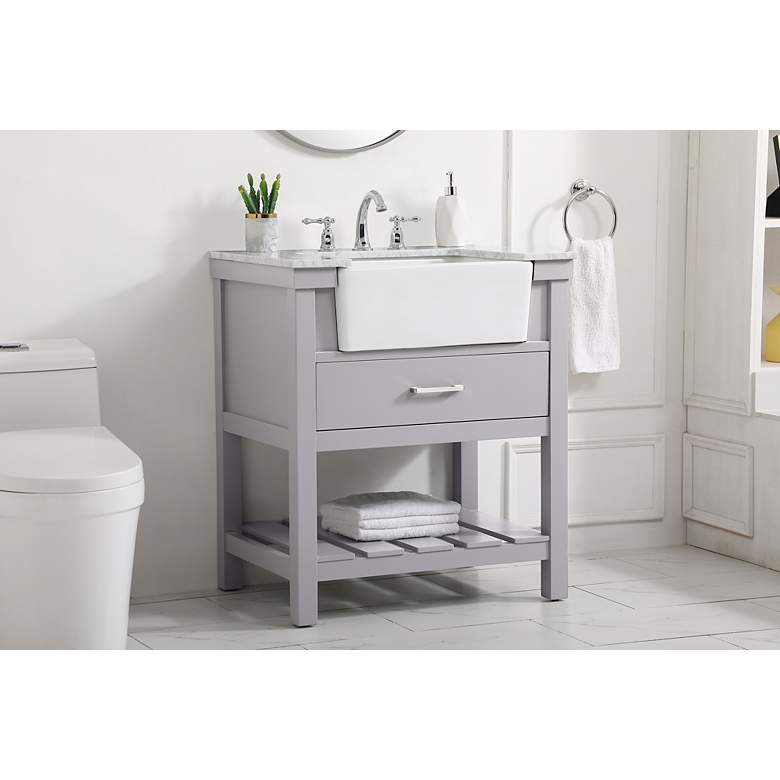 Image 3 Elegant Clement 30 In. Bathroom Vanity In Grey more views