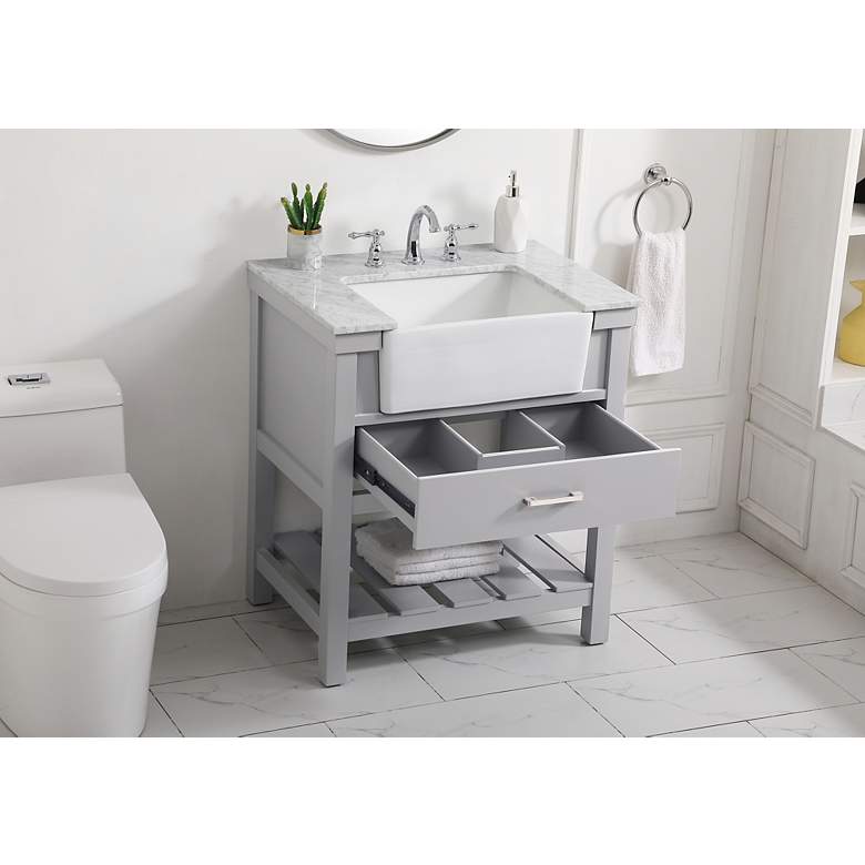 Image 4 Elegant Clement 30 In. Bathroom Vanity In Grey more views