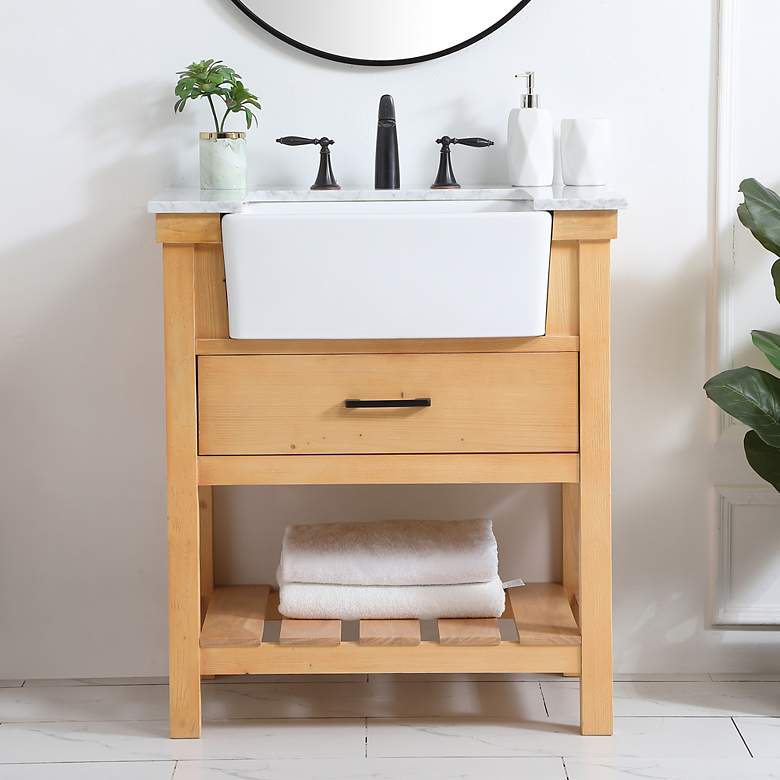 Image 1 Elegant Clement 30 In. Bathroom Vanity In Natural Wood