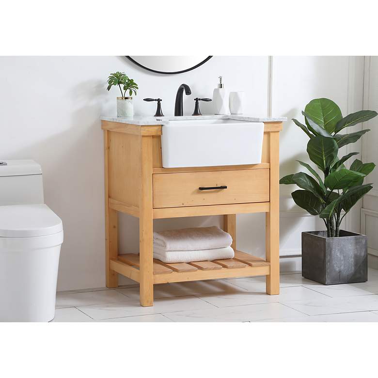 Image 3 Elegant Clement 30 In. Bathroom Vanity In Natural Wood more views