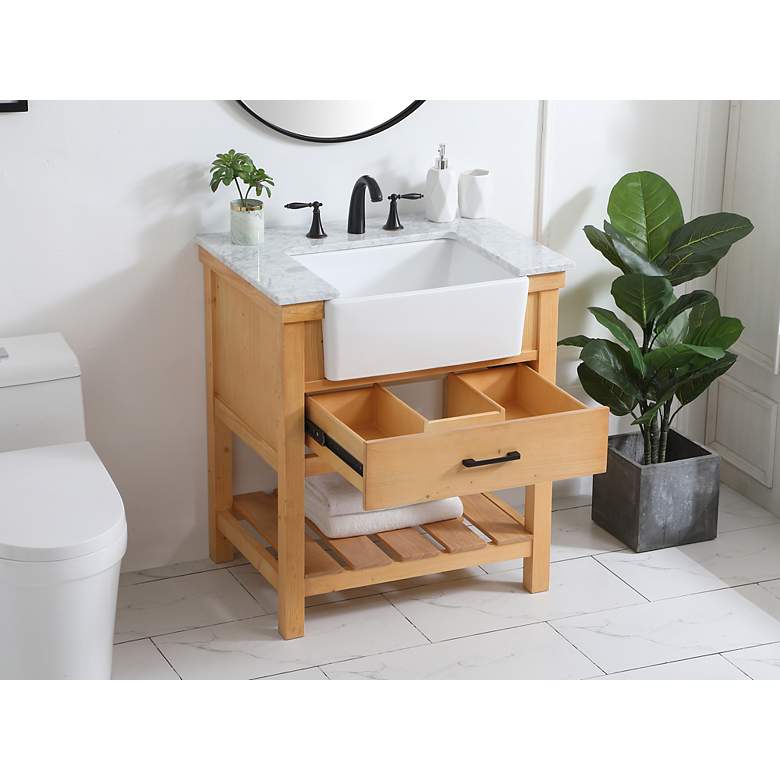 Image 4 Elegant Clement 30 In. Bathroom Vanity In Natural Wood more views