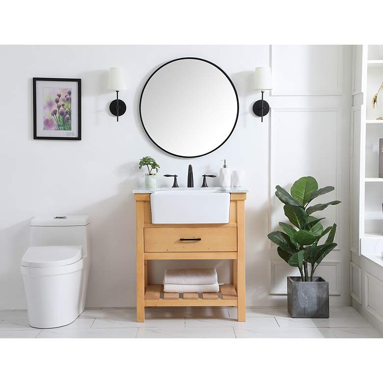 Image 5 Elegant Clement 30 In. Bathroom Vanity In Natural Wood more views